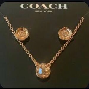 Coach Gold Necklace and Earring Set